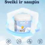 Patogi naudojimui pakuotė (1) Aiwibi ausų krapštukai kūdikiams (200 vnt.)