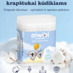 Patogi naudojimui pakuotė (3) Aiwibi ausų krapštukai kūdikiams (200 vnt.)