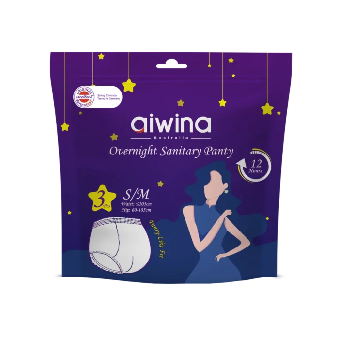 Aiwina naktinės higieninės kelnaitės (S/M dydis) (3 vnt.)